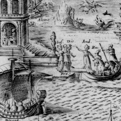 Birène fait descendre Olympe (Roland furieux Franceschi 1584, ch10) - G. Porro