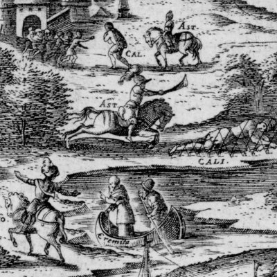 Agramant attaque Paris (Roland furieux, Franceschi 1584, ch15) - G. Porro