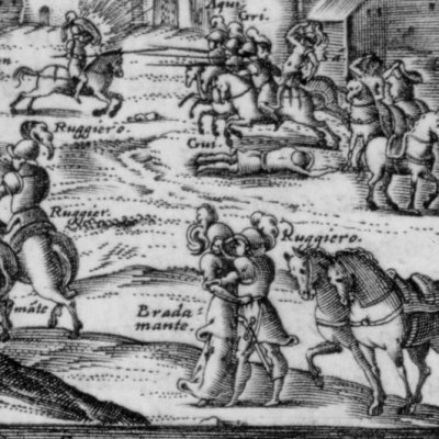 On vole le cheval d’Astolphe (Roland furieux Franceschi 1584 ch22) - G. Porro