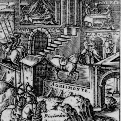 Rodomont, Mandricard et Doralice (Roland furieux Franceschi 1584 ch25) - G. Porro