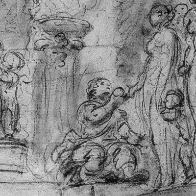 Roger et Alcine assistent à une représentation théâtrale - Fragonard