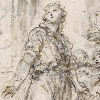 Roger est conduit à sa chambre - Fragonard