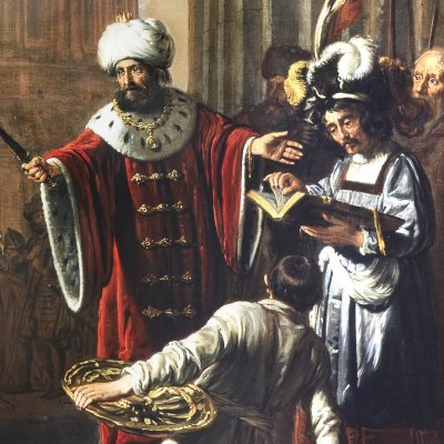 Cyrus restitue aux Juifs la vaisselle du Temple - Th. de Keyser d’après Lastman