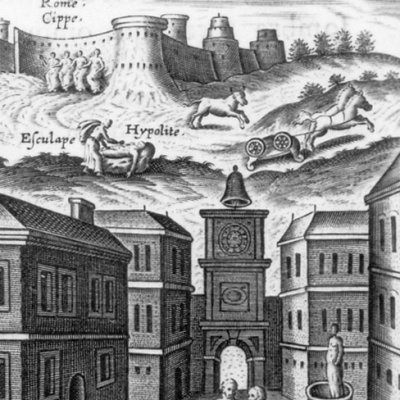 Numa couronné. La mort d'Hippolyte (Métamorphoses L’Angelier 1617 l.15) - Isaac