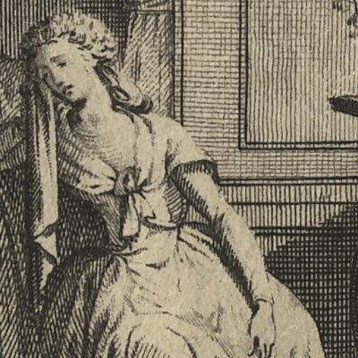 Mme Volanges lit les lettres de Danceny (Liaisons dangereuses, Genève, 1793)