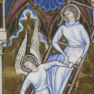 Le songe de Jacob (Psautier de saint Louis, F°13v)