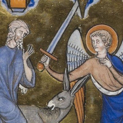 L’Ânesse de Balaam (Psautier de saint Louis, F°39v)