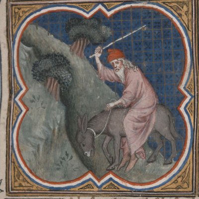 L’ânesse de Balaam (Bible historiale de Petrus Comestor, F91r) - Jean Bondol