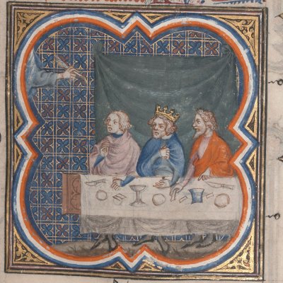 Le festin de Balthasar (Bible historiale de Petrus Comestor, F257r) - Jean Bondol