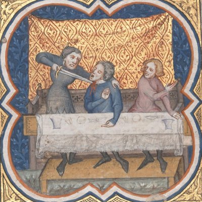 Le Festin d’Absalon (Bible historiale de Petrus Comestor, F146v) - Jean Bondol