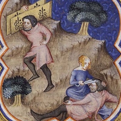 Samson et les portes de Gaza. Samson et Dalila (Petrus Comestor, Bible historiale) - J. Bondol