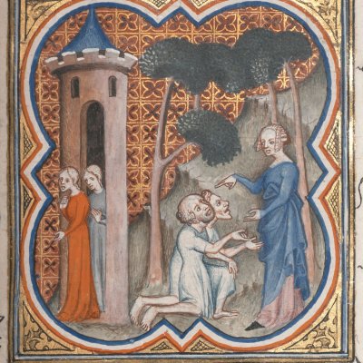 Suzanne et les vieillards (Bible historiale de Petrus Comestor, F425r) - Jean Bondol
