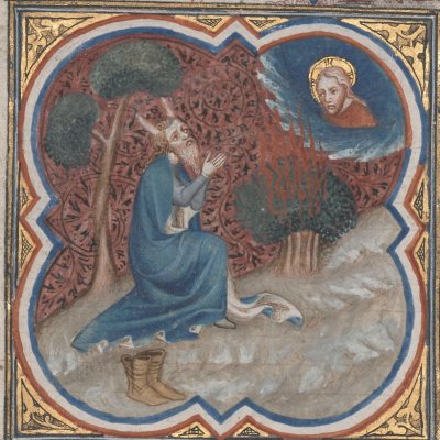 Le buisson ardent (Bible historiale de Petrus Comestor, F49v) - Jean Bondol