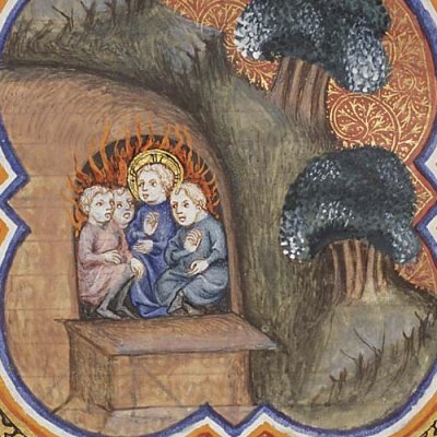 Les trois Hébreux dans la fournaise (P Comestor Bible historiale) - Jean Bondol