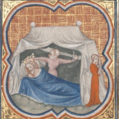 Judith décapite Holopherne (Bible historiale de Petrus Comestor, F268v) - Jean Bondol