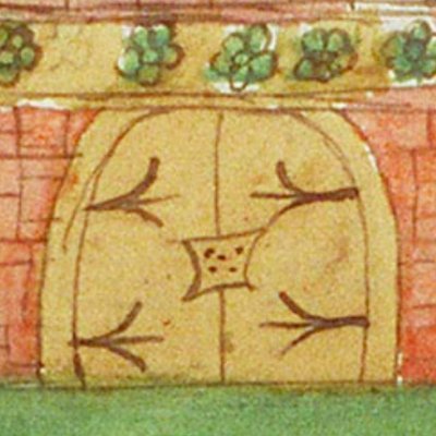 La porte close de la vision d’Ézéchiel (Speculum humanæ salvationis, KB 10 C 23, F8r)