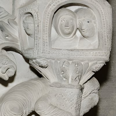 Samson ébranle les colonnes du temple de Dagon (cathédrale d’Autun)