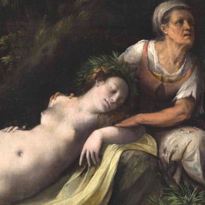 The transformation of Syrinx, or Diana and Callisto - Dosso Dossi