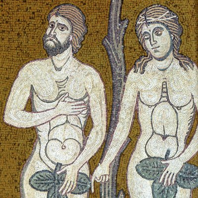 Adam et Ève honteux de leur nudité (Monreale)
