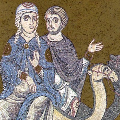 Rébecca suit le serviteur d’Abraham (Monreale)