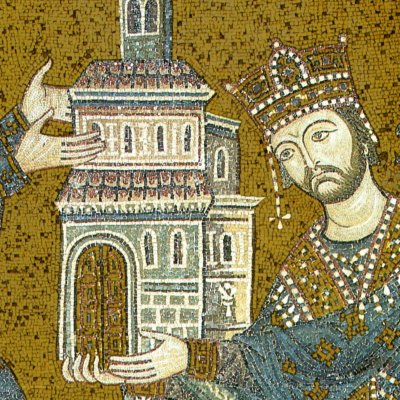 William II dedicates Monreale church to the Virgin Mary