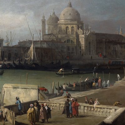 Vue de Venise, la Dogana avec la Salute vue de la jetée - Canaletto