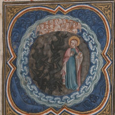 La séparation des eaux, 2e jour (Bible historiale de Petrus Comestor, F6r) - Jean Bondol