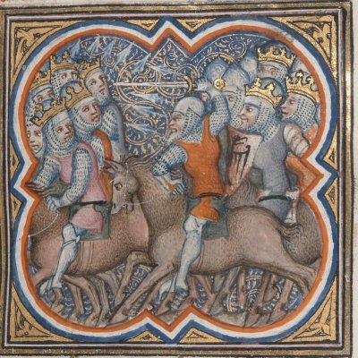 Guerre des quatre grands rois (Bible historiale de Petrus Comestor, F21r) - Jean Bondol