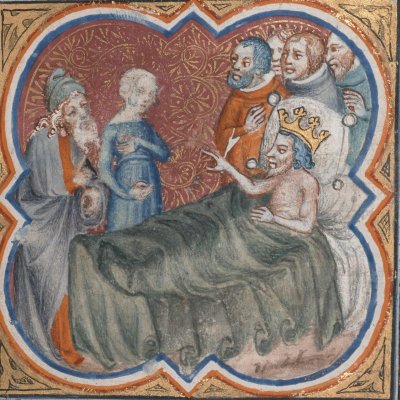 Pharaon rend Saraï à Abraham (Bible historiale de Petrus Comestor, F20r) - Jean Bondol