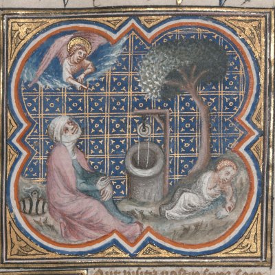 Agar et l’ange (Bible historiale de Petrus Comestor, F26r) - Jean Bondol