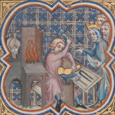 L’origine des idoles (Bible historiale de Petrus Comestor, F19v) - Jean Bondol
