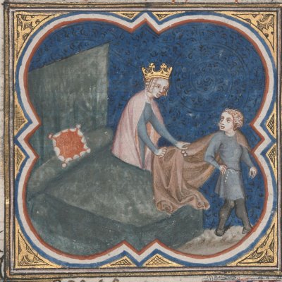 Joseph et la femme de Putiphar (Bible historiale de Petrus Comestor, F39v) - Jean Bondol