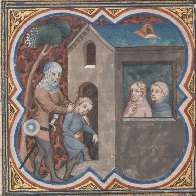 Joseph conduit en prison (Bible historiale de Petrus Comestor, F39v) - Jean Bondol