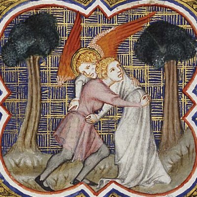 Lutte de Jacob et de l’ange (P Comestor Bible historiale) - Jean Bondol