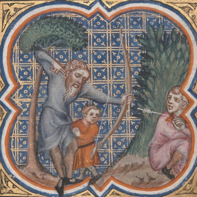 La mort de Caïn (Bible historiale de Petrus Comestor, F13v) - Jean Bondol