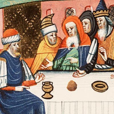 Le festin de Balthazar (Bible d’Utrecht, KB 78 D 38 I, F247r)