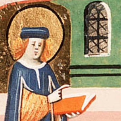Daniel déchiffre l’inscription pour Balthazar (Bible d’Utrecht, KB 78 D 38 I, F247v)