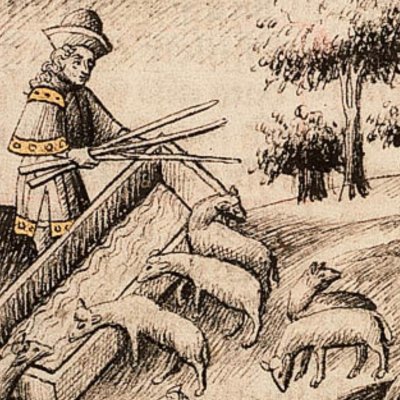 Jacob plante des verges rayées (Bible d’Utrecht, KB 78D38 I, F32r)