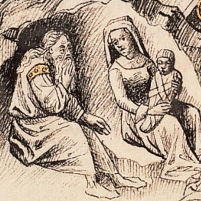 Loth et ses filles (Bible d’Utrecht, KB 78D38 I, F23v)