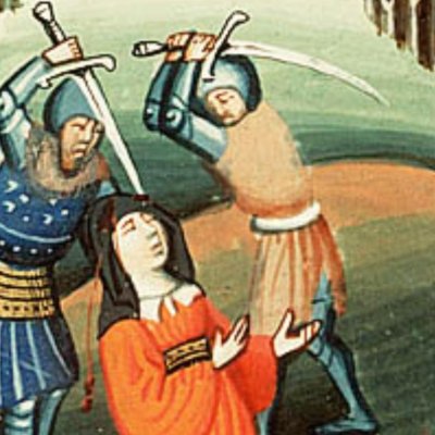 La mort d’Athalie et de Mattan, prêtre de Baal (Bible d’Utrecht, KB 78 D 38 I, F220r)
