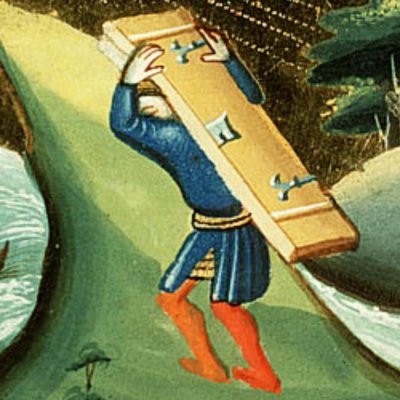 Samson carries the gates of Gaza (Utrecht Bible)