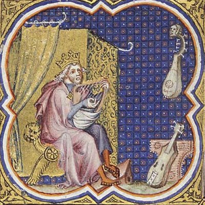 David joue de la harpe (P Comestor Bible historiale) - Jean Bondol