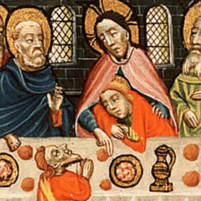 La Cène (Bible d’Utrecht, KB 78D38 II, F186v)