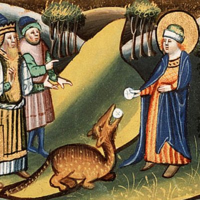 Daniel empoisonne le dragon de Bel (Bible d’Utrecht, KB 78 D 38 I, F256va)