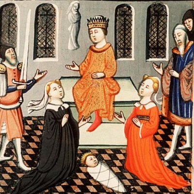 Le jugement de Salomon (Bible d’Utrecht, KB 78 D 38 I, F195r)