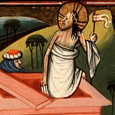 La résurrection du Christ (Bible d’Utrecht, KB 78D38 II, F196v)