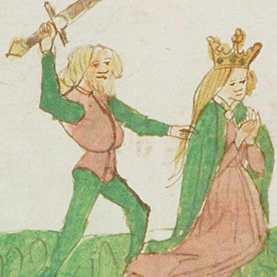 Le sacrifice de Jephté (Speculum humanæ salvationis, KB 10 C 23, F9r)