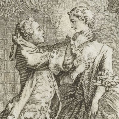 Acajou replace la tête de Zirphile (Duclos, Acajou et Zirphile 1744) - Boucher