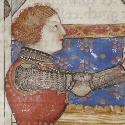 Galaad jure de maintenir la Quête du Graal (Lancelot 343, F°7r)