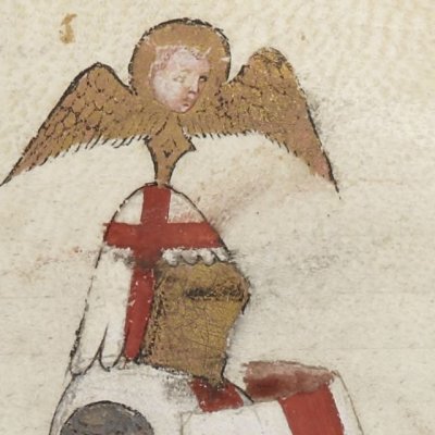 Galaad et son valet retournent à l’abbaye (Lancelot 343, F°12v)
